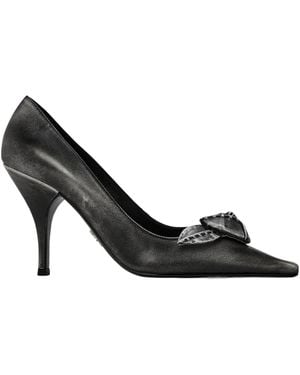 Prada Leather Pointed-Toe Pumps - Black