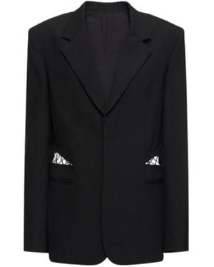 Dion Lee Single-Breasted Cutout Suit Jacket - Black