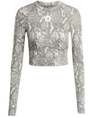 adidas By Stella McCartney Printed Training Longsleeve Crop - Grey