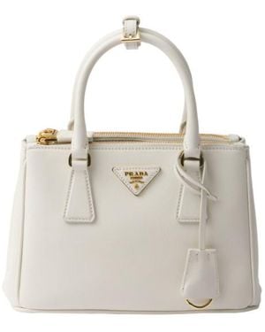 Prada Galleria Small Leather Bag - White
