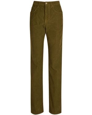 Saint Laurent Clyde Bootcut Corduroy Pants - Green