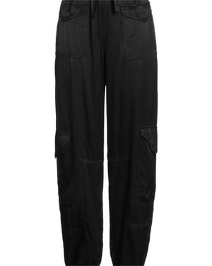 Ganni Fashion Versatile Solid Color Casual Cargo Pants - Black