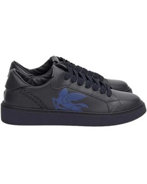 Etro Leather Low-Top Trainers - Blue
