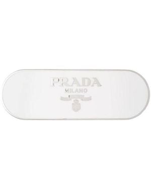 Prada Metal Hair Clip - White