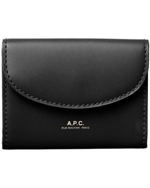 A.P.C. Genève Logo Detailed Card Holder - Black
