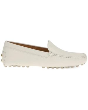 Tod's Logo Embossed Loafers - White