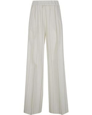 Semicouture Striped Trousers - White