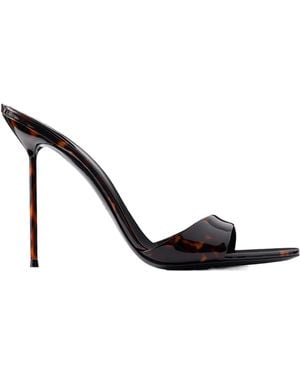 Paris Texas Lidia 105 Animal-Print Patent-Leather Mules - Metallic