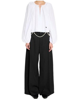 Nackiyé Casual Trousers With Belt Loops - White