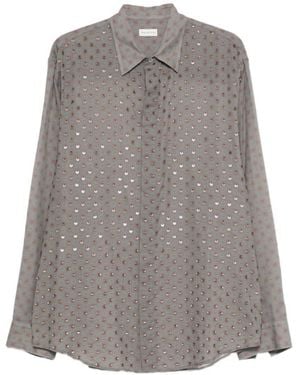Dries Van Noten Starburst Polka Dot Print Shirt - Grey