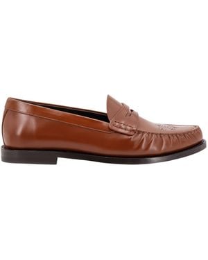 Celine Round Head Loafer Shoes - Brown