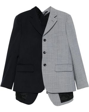 Comme des Garçons Pinstriped Two-Tone Jacket - Black