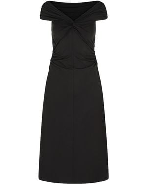 MICHAEL Michael Kors Stretch Off-The-Shoulder Midi Dress - Black