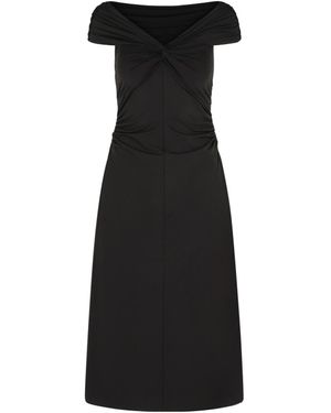 MICHAEL Michael Kors Stretch Off-The-Shoulder Midi Dress - Black