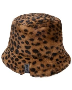 Loewe Leopard-Print Shearling Bucket Hat - Brown