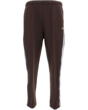 Lacoste Logo Patch Straight-Leg Pants - Brown