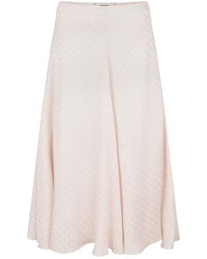 Fendi Printed Zipper Midi Skirt - Pink