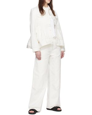 Cecilie Bahnsen Double-Knee Straight-Leg Cotton Trousers - White