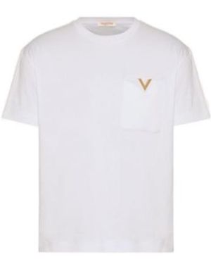 Valentino Logo Plaque Crewneck T-Shirt - White