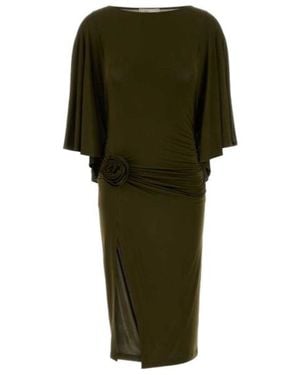 Blumarine Draped Jersey Midi Dress - Green