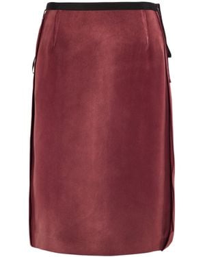 Maison Margiela Satin Midi Skirt - Red