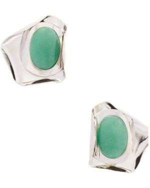 Jennifer Behr Tone Aventurine Earrings - Green
