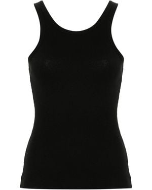 Nanushka Ribbed Cotton-Blend Tank Top - Black