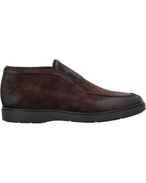 Tagliatore Round Toe Slip-On Loafers - Brown