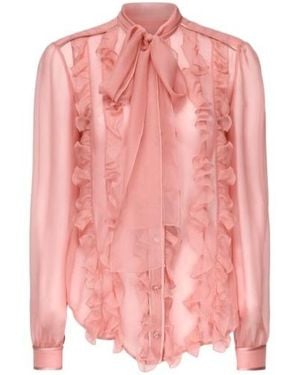 Dolce & Gabbana Ruffle Detailed Shirt - Pink