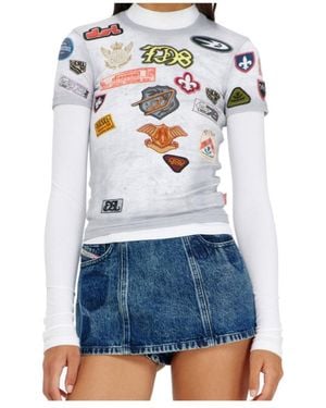 DIESEL Short-Sleeved T-Shirt - Blue