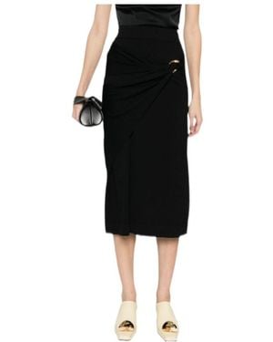 Jil Sander High-Waisted Virgin Wool Skirt - Black