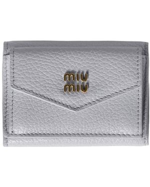 Miu Miu Snap Wallet - Gray