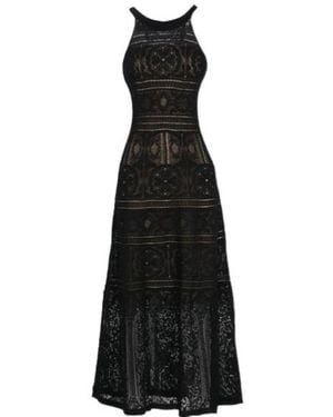 D.exterior Crochet Halterneck Dress - Black