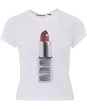 Alexander Wang Lip-Stick-Print T-Shirt - White