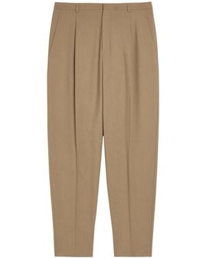 Saint Laurent Wool Blend Trousers - Natural
