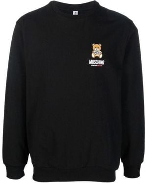 Moschino Teddy Bear-Print Crew Neck Sweatshirt - Black