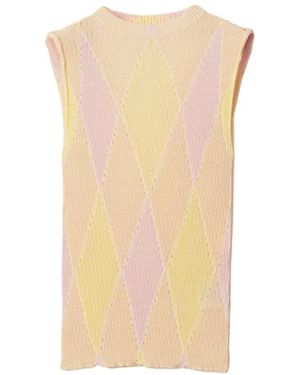 Burberry Embroidered Cotton Blend Top - Multicolour