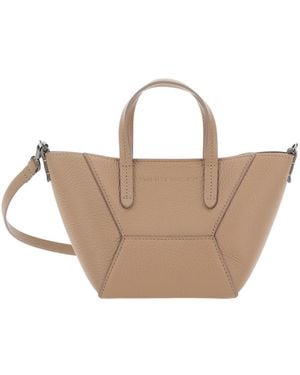 Brunello Cucinelli Duo Mini Top Handle Bag - Natural
