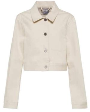 Deveaux New York Cropped Denim Jacket - White