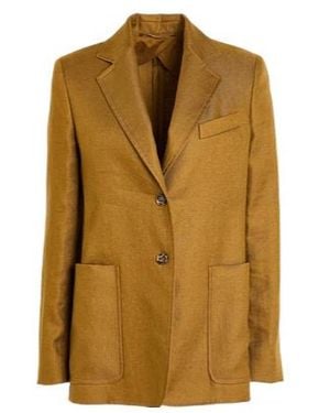 Max Mara Single-Breasted Linen Blazer - Brown