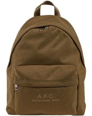 A.P.C. Logo-Print Backpack - Green