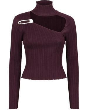 GIUSEPPE DI MORABITO Cut-Out Knitted Jumper - Purple