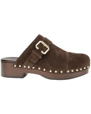 Chloé Jeannette Clog Mules - Brown