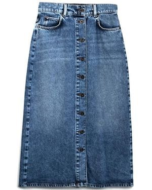 Weekend by Maxmara Denim Midi Skirt With Belt Loops - Blue