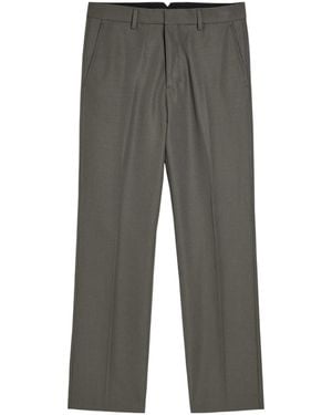 Ami Paris Wool Straight Leg Pants - Gray