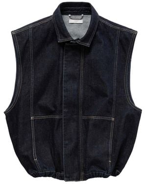 1989 STUDIO Collared Denim Vest - Black