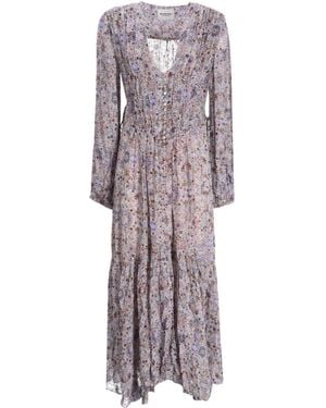 Isabel Marant Briane Printed Long-Sleeve Maxi Dress - Purple