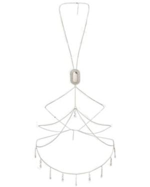 Rabanne Crystal-Embellished Body Chain - White