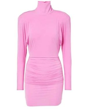 Alex Perry Draped Jersey Minidress - Pink