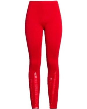 MM6 by Maison Margiela Solid Colour Knit Leggings - Red